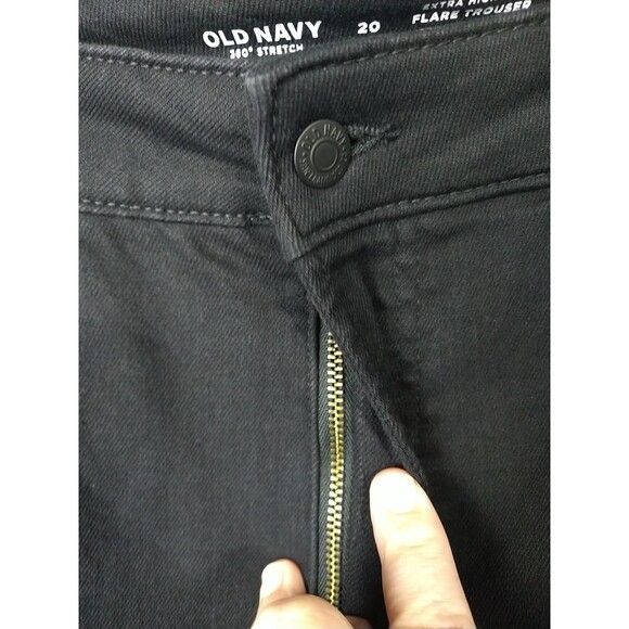 Old Navy Woman 20 Xtra High Rise Flare Trouser Black Jeans 360 Stretch NWT Norm - Picture 5 of 10